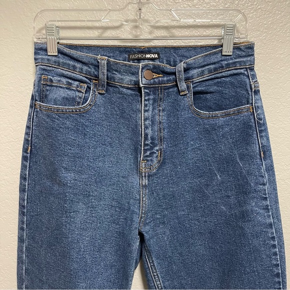 Fashion Nova ‘I got it from my momma’ Jeans Dark Denim Size 7 - Picture 3 of 7